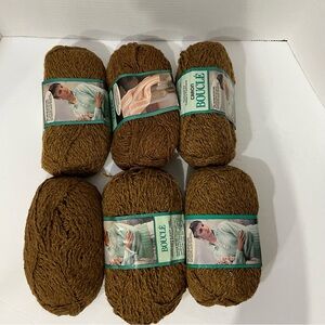 Lot 6 CARON Mocha Boucle Yarn 100% acrylic 3 oz. ea. Worsted weight Made in USA